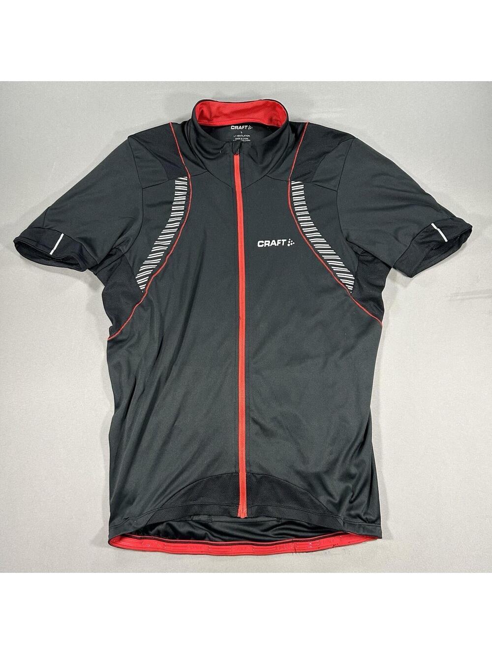 Craft Full Zip Short Sleeve L1 VENTILATOR Cycling Jersey (Men's Large) Red